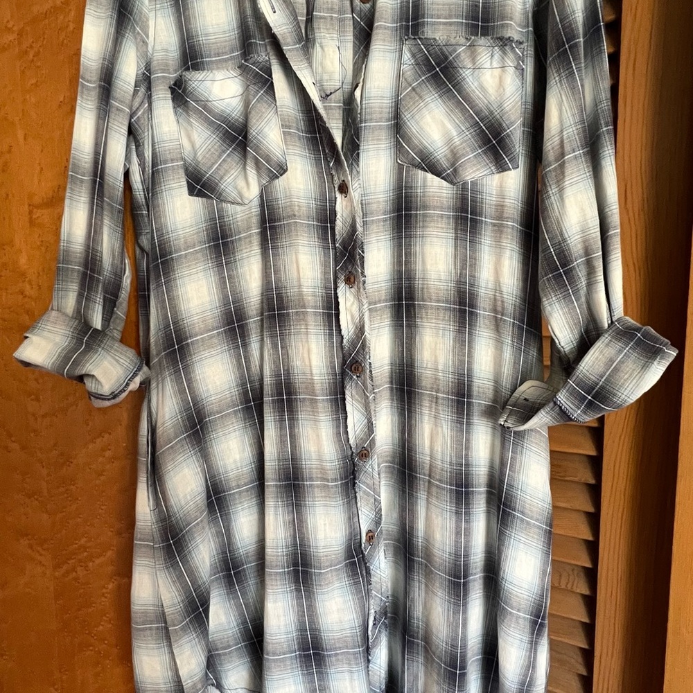Plaid Button-Up Dress